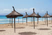 Beach With Umbrellas In Palma De Mallorca